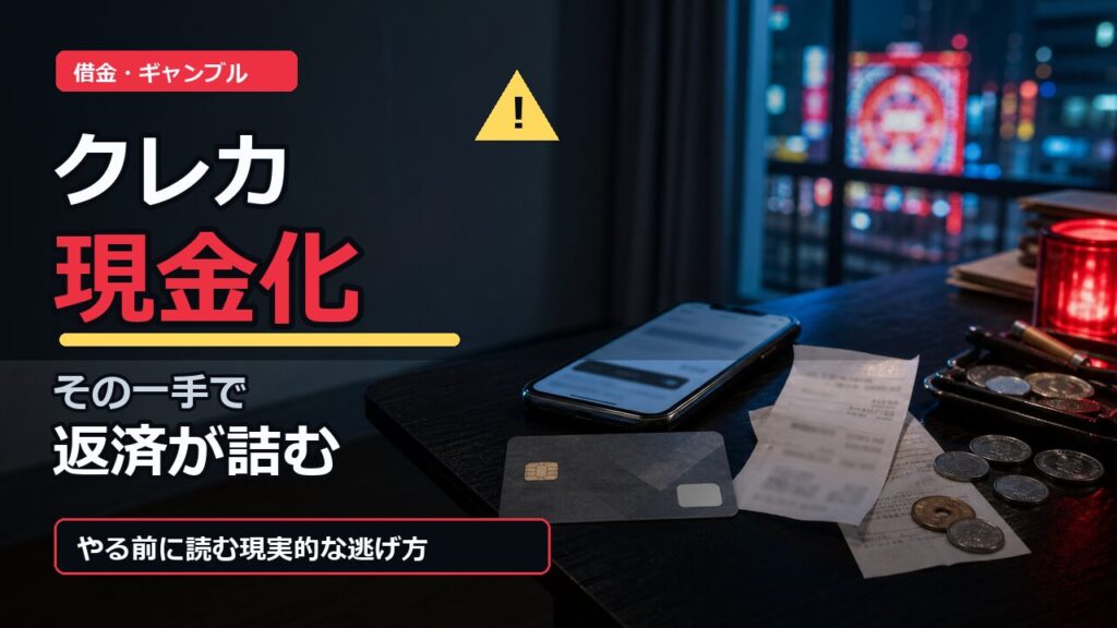 クレカ現金化で返済が詰む危険を伝えるアイキャッチ