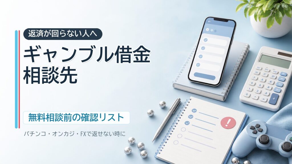 ギャンブル借金の相談先を探している人向けの無料相談前チェックリスト