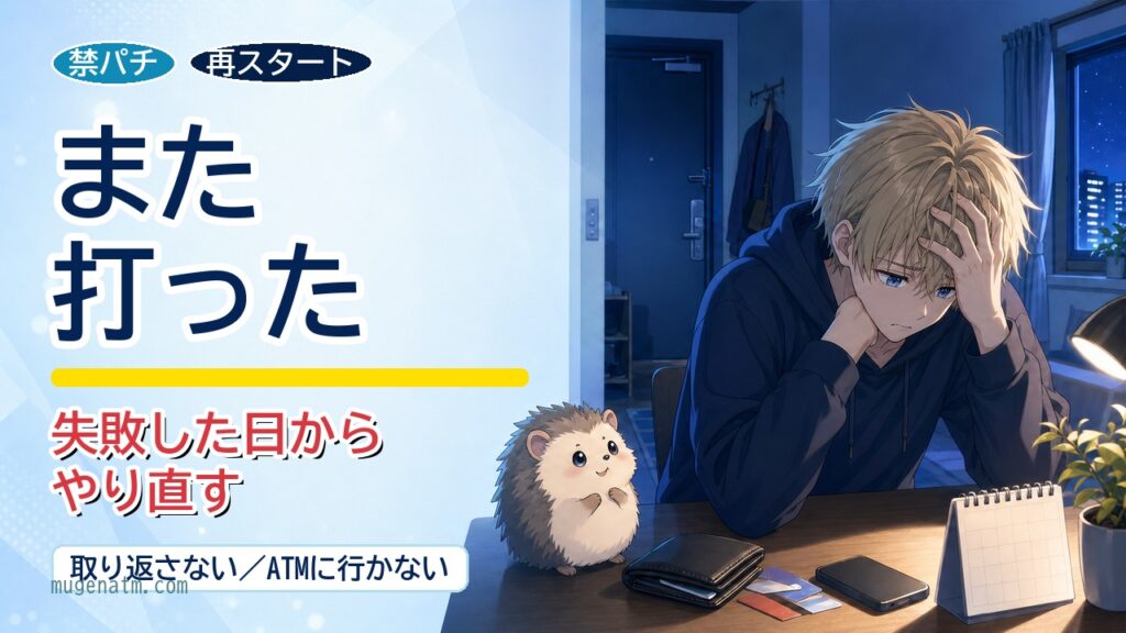 禁パチに失敗 また打った後に失敗した日からやり直す